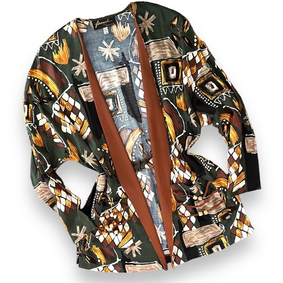 Vintage 80's Boho Funky Blazer Cardigan Jacket - Picture 4 of 15